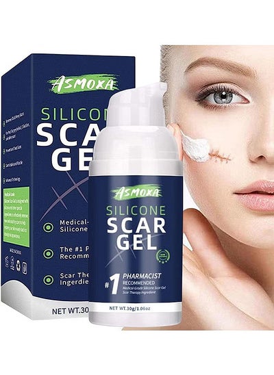 Buy Silicone Scar Gel - Medical Grade Silicone Scar Cream Advanced Scar Removal Gel For Surgical Scars Stretch Marks Acne Injury Burns Keloids Hypertrophic Old And New Scars 30G in UAE