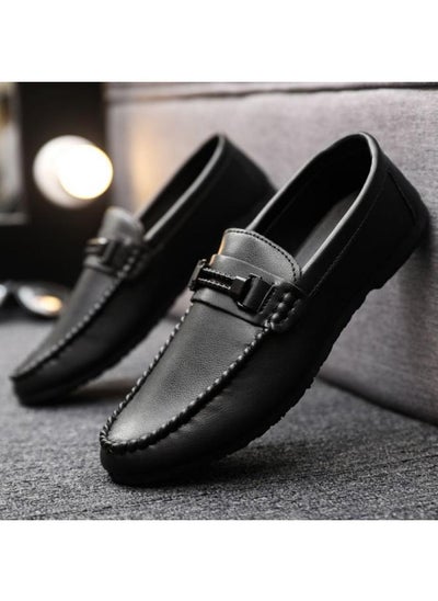 Buy Simon Reiner Spring Breathable Men's Bean Shoes New British Style Casual Leather Shoes Thin Soft Leather Slip-on Lazy in Saudi Arabia