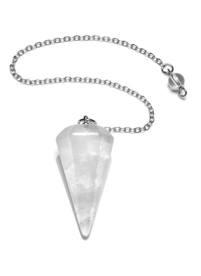 اشتري NOG Natural Clear Quartz Crystal Pendulum Faceted Point Gemstone Reiki Healing Pendulums for Dowsing Scrying في الامارات