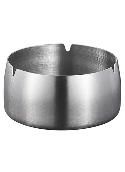 اشتري Ashtray for Cigarettes, Windproof Stainless Steel Ash Tray for Indoor Outdoor Patio Home Office Hotel Tabletop (Size, 10x5x10cm) Silver في الامارات