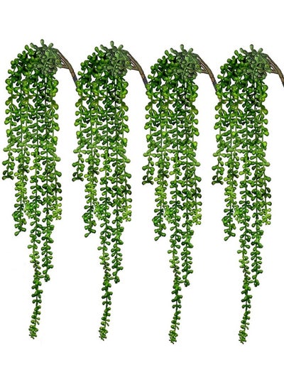 Buy 4-Piece Artificial Hanging Plants Faux Succulent Vine for Wall House Room Indoor Outdoor Decoration in UAE