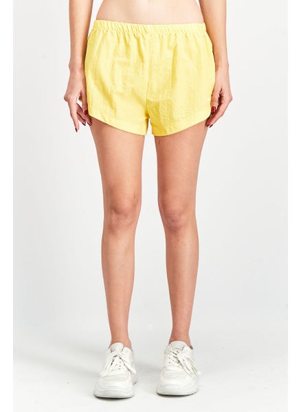 اشتري Women Sportswear Fit Running Short, Yellow/White في السعودية