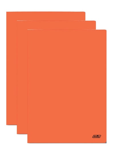 اشتري 3-Piece A4 Size Stapled Notebook Single Lined Ruling Orange Paper Cover في الامارات