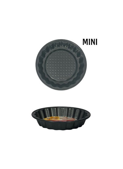 اشتري Non-Stick Mini Tart Pan 10Cm X 1.85Cm - Black في الامارات