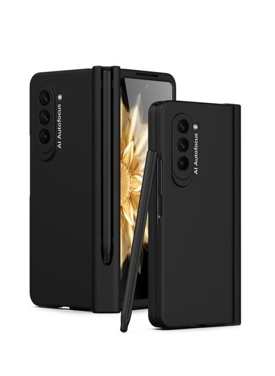 Buy Protective Case for Samsung Galaxy Z Fold 6 with Pen and Pen Holder, Hinge Protective Case with Built-in Screen Protector, Ultra-thin Shockproof Protective Case for Z Fold 6 [Not Original Pen] (Black) in UAE