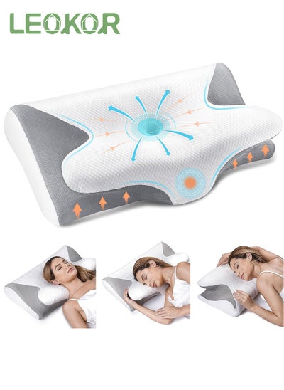 Buy Memory Foam Pillows Neck Support Pillow for Pain Relief Ergonomic Pillow Protect Your Neck and Spine, Suitable for All Sleeping Positions Cervical Contour Pillow in Saudi Arabia