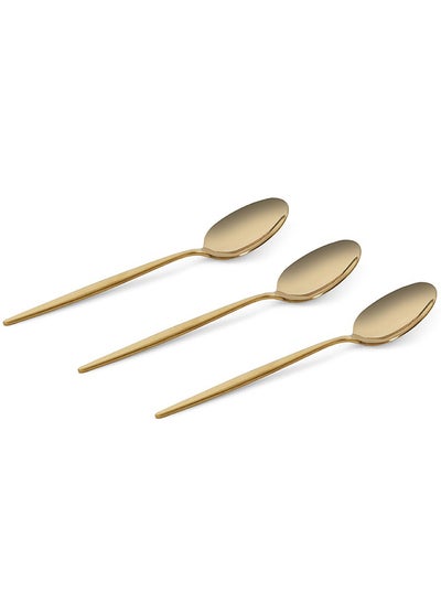 Buy Freya 3-Piece Table Spoon Set, Gold - 21 cm in UAE