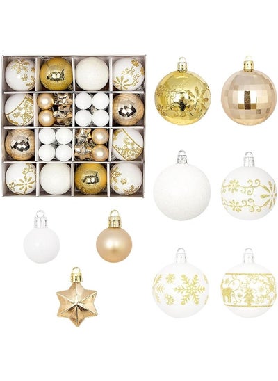 Buy 44Pcs Christmas Ball Ornaments Christmas Baubles Shatterproof Christmas Tree Balls Ornaments Hanging Decoration Assorted Ornament in UAE