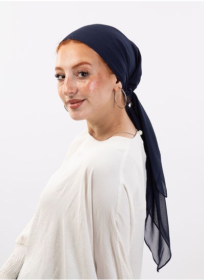 Buy Square plain Crepe Chiffon Dark Blue For Women in Egypt