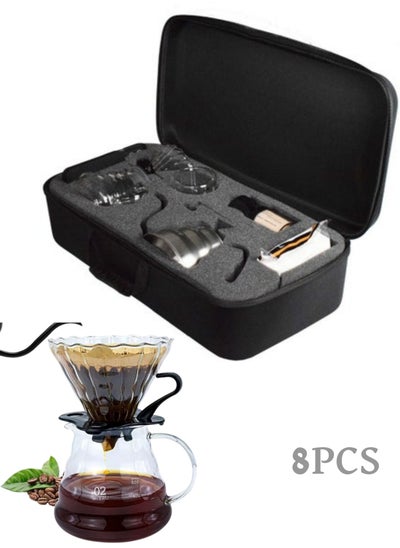 Buy V60 Coffee Drip Kit 8 Piece Drip Set Professional Coffee Kit Professional Coffee Maker Tools Barista Drip Coffee Kit in Saudi Arabia