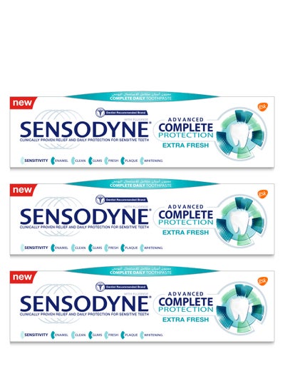 Buy Pack Of 3 Sensodyne Total Protection Extra Fresh Toothpaste 75 ml in Saudi Arabia