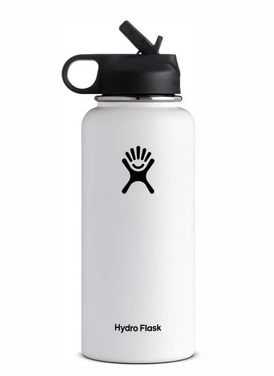 Buy 32 oz Wide Mouth with Straw Lid Stainless Steel Reusable Water Bottle Clementine - Vacuum Insulated, Dishwasher Safe, BPA-Free, Non-Toxic in Saudi Arabia