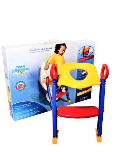 Buy Plastic potty trainer seat with step ladder kids toilet 2-in- toddler step stood in UAE