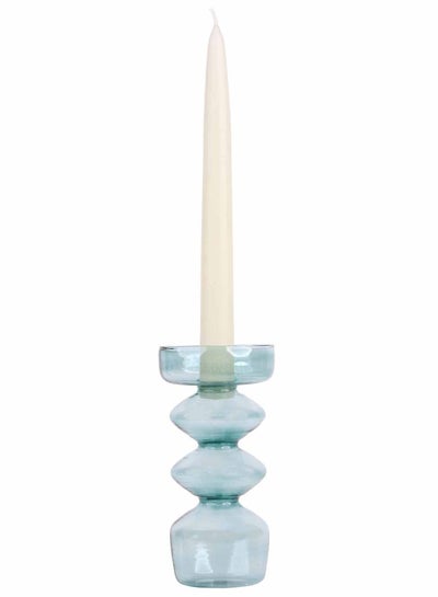 Buy Blue Lila Glass Candle Holder in UAE