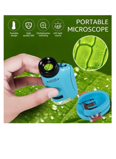 اشتري Portable Microscope for Kids, Handheld Miniscope for Kids, Mini Labsters Portable Microscope for Kids Ages 8-12, Pocket Microscope 60x-180x, for STEM Educational Toy, Scientific Experiment في الامارات