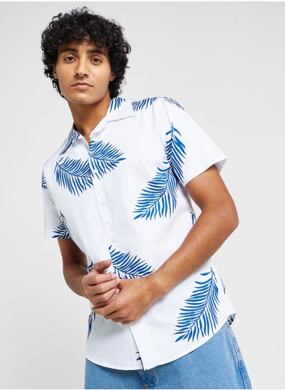 اشتري Men Premium Slim Fit Tropical Printed Casual Pure Cotton Shirt في الامارات