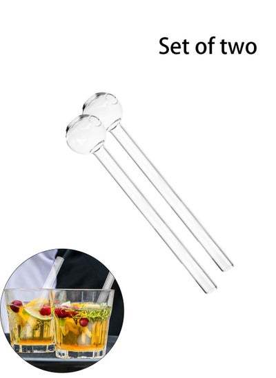 Buy Glass Drinking Straw Set Reusable, Transparent & Durable, Eco-friendly Design in UAE