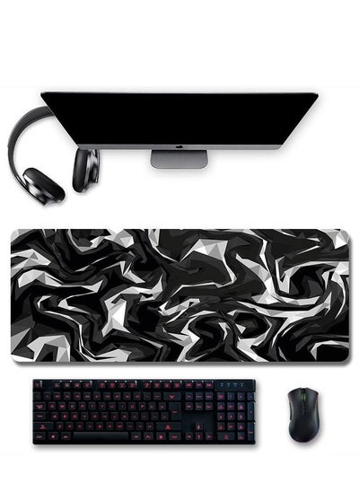 اشتري Large Mouse Pad 80x30cm Extended Gaming Mouse Pad Non-Slip Rubber Base Mouse pad Office Desk Mat Desk Pad Smooth Cloth Surface Keyboard Mouse Pads for Computers,Black Shards في الامارات