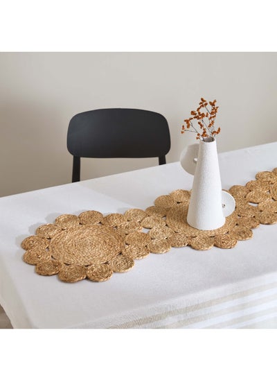 Buy Grain Jute Scallop Table Runner 40 x 120 cm in UAE