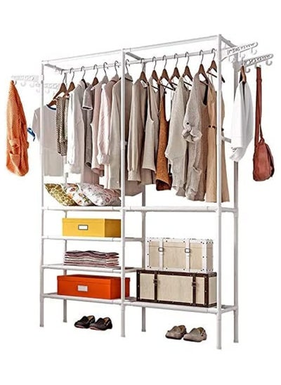 Buy Durable Movable Clothes Rack with Wardrobe Hanger and Clothes Storage Holder in Egypt