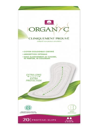 Buy Organyc Organic Panty Liners Flat Extra Long 20per pack in Saudi Arabia