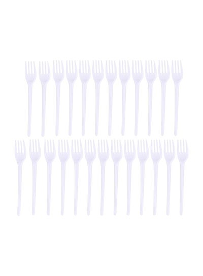 اشتري 25 Pcs Plastic Forks White في مصر