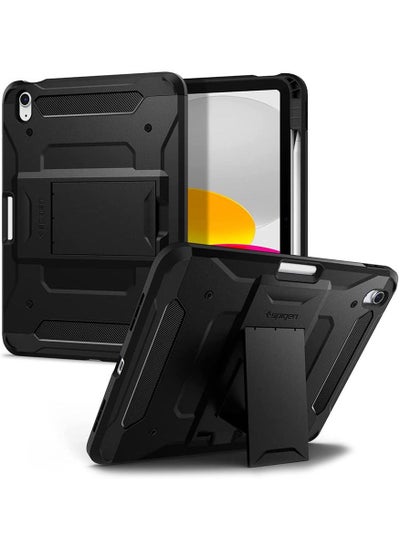 Buy Tough Armor Pro for iPad 10th Generation (2022) 10.9 inch Case Cover with Apple Pencil Holder - Black in UAE