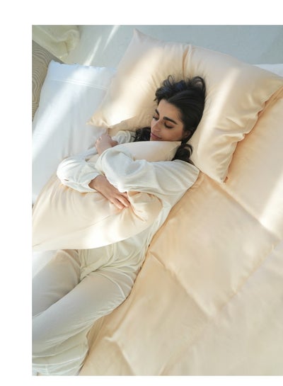 Buy Bamboo Viscose 4 piece duvet set Super King/ King 240 cm x 270 cm in Apricot Pudding color in UAE