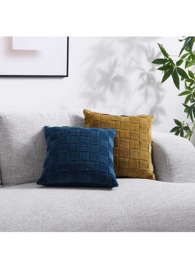 Buy Delney Velvet Filled Cushion 45X45cm - Navy in UAE