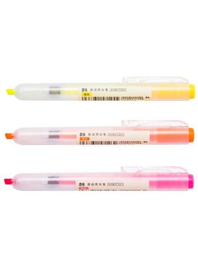 اشتري 3 أقلام هاى لايتر سوسته من ام جى ألوان مختلفة - الأصفر والوردي والبرتقالي في مصر