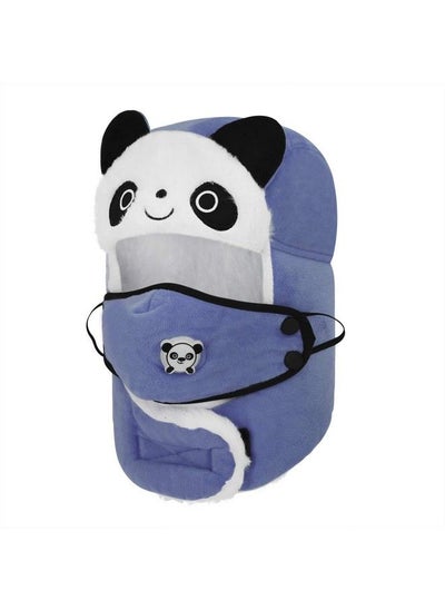 اشتري Boys Girls Panda Winter Hat With Face Warmer Cold Weather Fur Snow Ski Cap Bluepanda One Size في الامارات