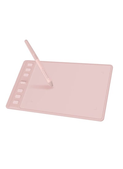 اشتري 6x4 Inches Drawing Tablet, Digital Drawing Art Pad with 6 Shortcut Keys,Battery-Free 8192 Passive Stylus，Computer Graphic Pen Tablet Work for Mac, Windows PC and Android(Pink) في الامارات