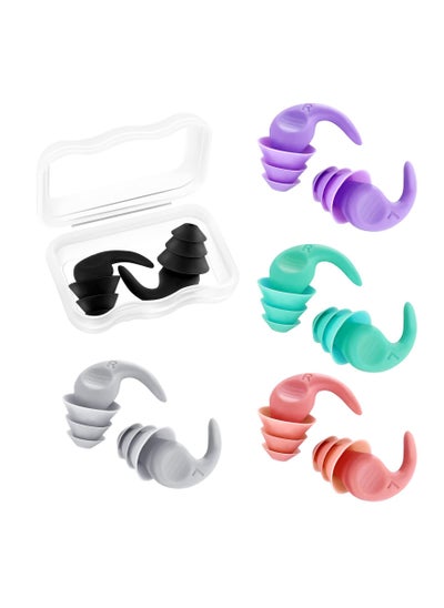 Buy 5 Pairs Sleeping Ear Plugs for Noise Reduction Silicone Reusable Ear Plugs for Noise Cancelling Swimming Concert Musician Shooting in Saudi Arabia