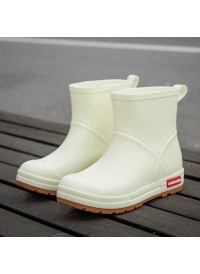 Buy New Couple Rain Boots Non-slip Durable Fishing Waterproof ShoesWhite White in Saudi Arabia