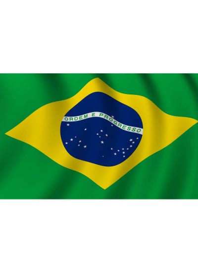 Buy BRAZIL Flag National Day Durable Long Lasting For Outdoor And Indoor Use For Building Home And Car Decoration 150X90CM in UAE