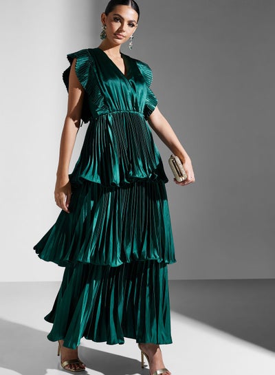 Buy Pleated Tiered Plisse Maxi Dress in Saudi Arabia