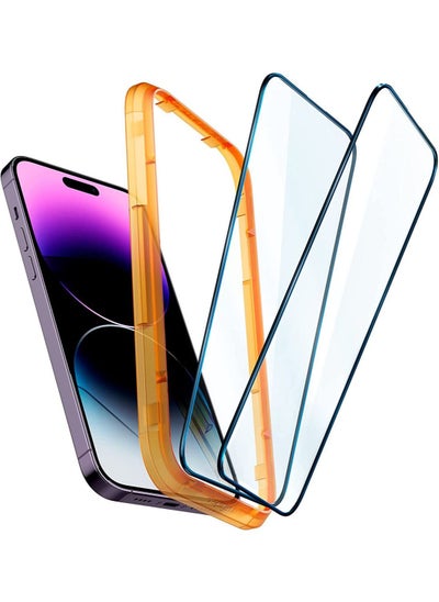 اشتري GLAStR Align Master iPhone 14 Pro Max Screen Protector with Auto Alignment Technology - Full Cover [2 PACK] في الامارات