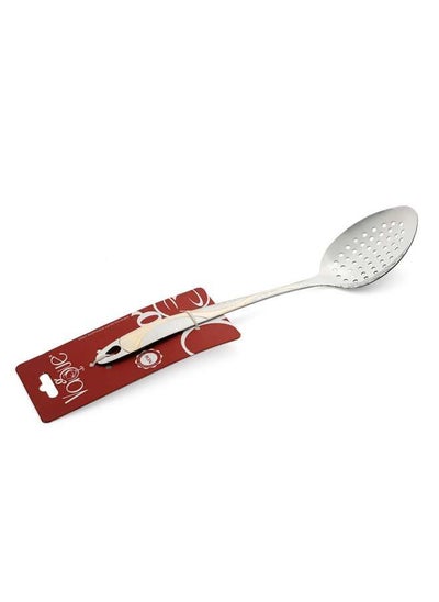 Buy Stainless Steel Serving Spoon With Hole 28 cm-Gold,Silver in UAE