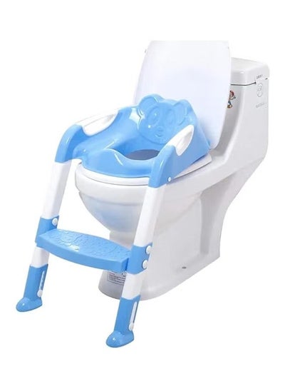 Buy Portable Folding Trainer Toilet Potty Training Ladder Chair For Kids - Blue in Saudi Arabia