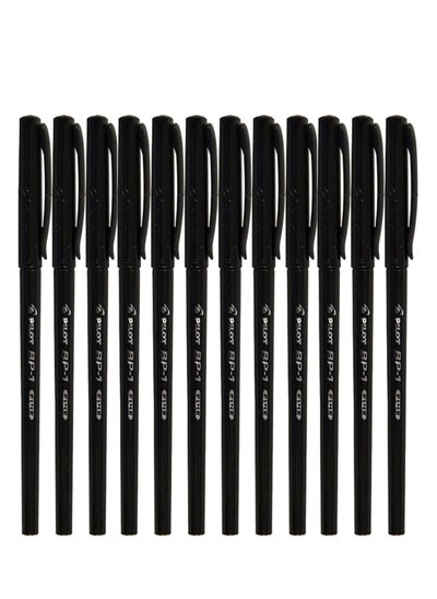 اشتري 12-Piece Ballpoint Pen Fine Tip Black Ink في الامارات