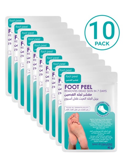 Buy Foot Peel Mask Removes Dead Skin After 7 Days Clear 40g Pack Of 10 in UAE