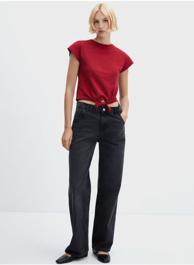 Buy Crew Neck Knot Detail T-Shirt in UAE