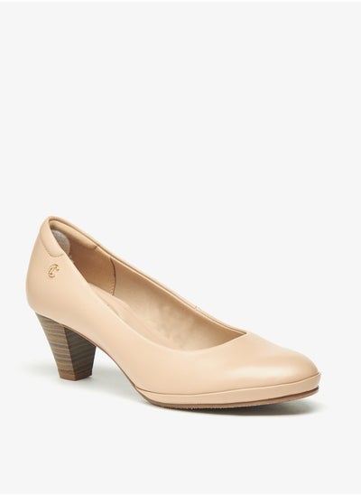 اشتري Women Solid Slip-On Pumps with Cone Heels في السعودية