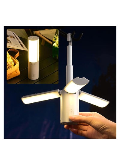 اشتري Folding Outdoor Camping Light Portable Rechargeable Large Capacity Lighting, Student Dormitory Hanging Tent Hanging Light, Camping Light (4000MA) في الامارات