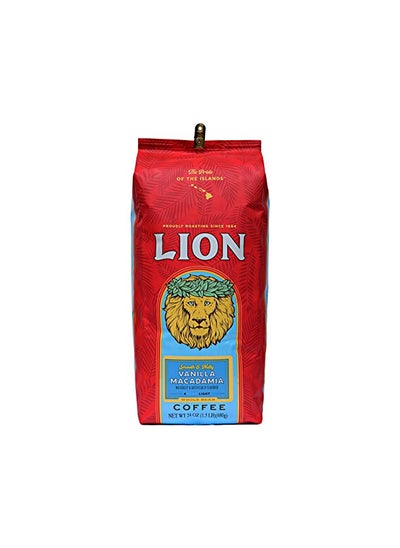 Buy Lion Coffee, Vanilla Macadamia Flavor, Light Roast, Whole Bean, 24 Ounce Bag in UAE