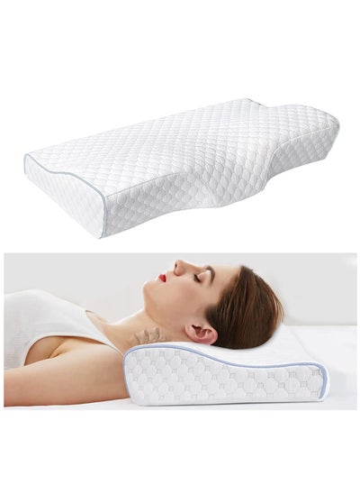 Buy Memory Foam Cervical Pillow, Ergonomic Orthopedic Neck Pillow with Washable Cover, Neck Support Bed Pillows for Cervical Neck Pain Relief Sleeping in Saudi Arabia