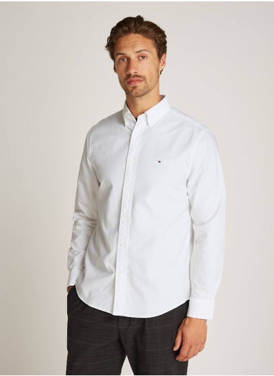 Buy Men's Oxford Dobby Shirt - Cotton, White in UAE