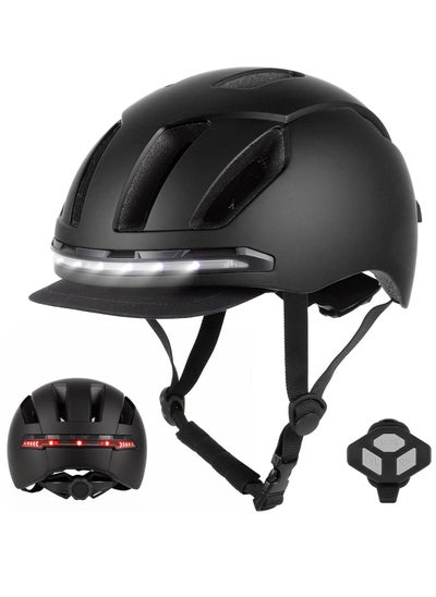 Buy Ulip Smart Bicycle Helmet with Front Rear LED Light Detachable Visor and Lining for Adults Men Women Bike Skateboard Cycling Roller Scooter Commute in UAE