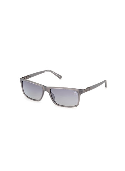 اشتري Men's Rectangular Shape  Sunglasses TB0001920D58 Lens Size: 58 Millimeter - Shiny Grey في الامارات