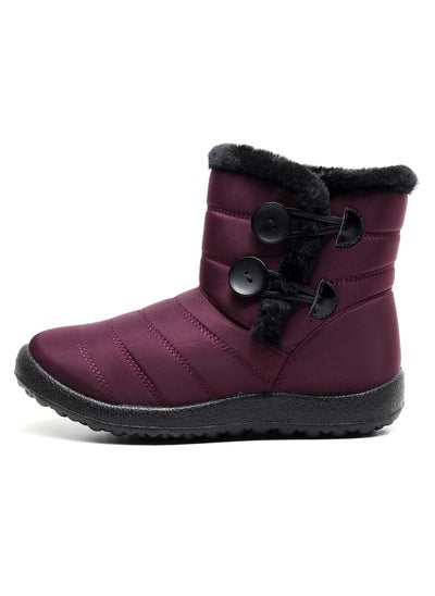 Buy Ankle Boots Thermal Waterproof Cotton Boots Purple in UAE